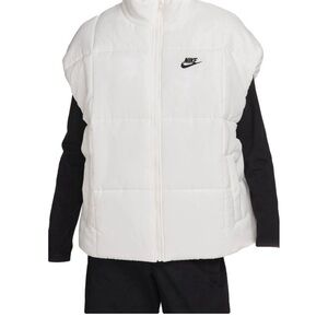 Nike White Quilted Vest